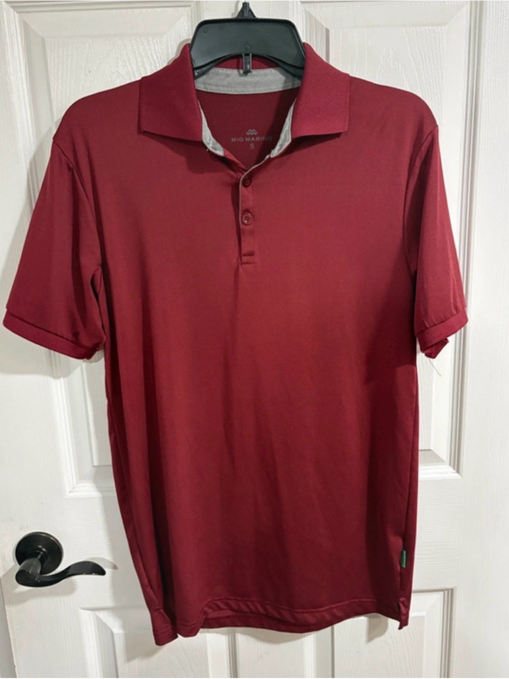 Mio Marino Men's Burgundy Performance Polo